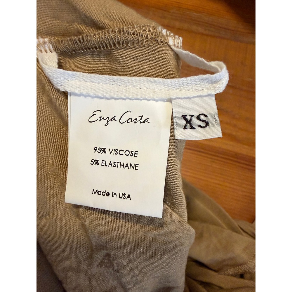 Revolve Enza Costa Long Sleeve Scoop Neck Bodysuit Tan XS - Picture 4 of 8